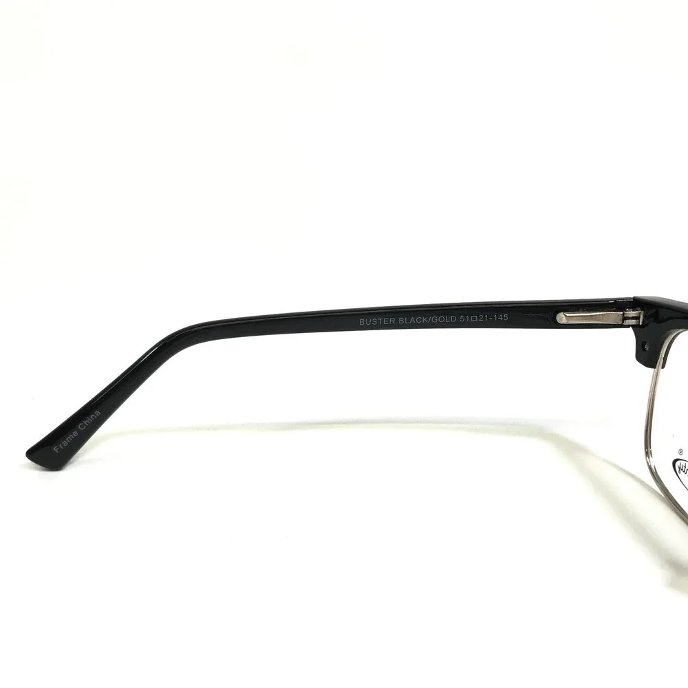 Eight to Eighty Eyeglasses Frames BUSTER BLACK/GOLD Square Full Rim 51-21-145